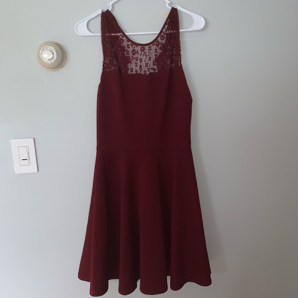 maroon cocktail dress